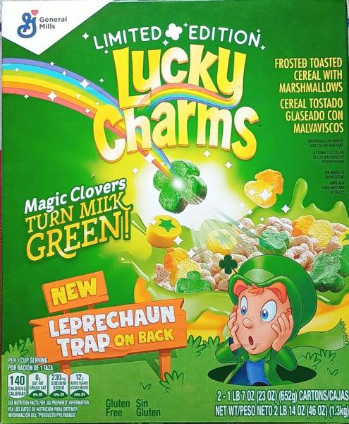 General Mills LUCKY CHARMS 'Limited Edition' St. Patrick’s Day Cornflakes Marshmallows 652 gr